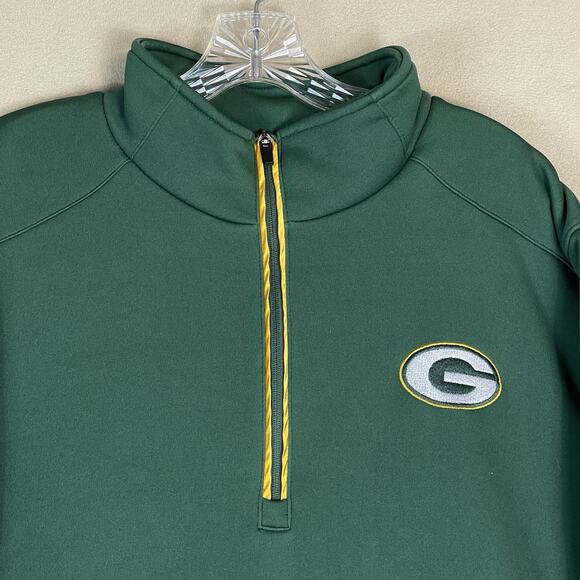 NFK Sweater Mens XXL Green 1/4 Zip Green Bay Packers Embroidered Logo Sweatshirt - Picture 2 of 13